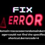 errordomain=nscocoaerrordomain&errormessage=could not find the specified shortcut.&errorcode=4